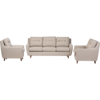 Mckenzie 3-Piece Sofa Set - Button Tufted, Light Beige