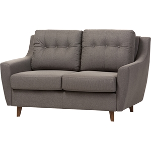 Mckenzie Upholstered Loveseat - Button Tufted, Gray 