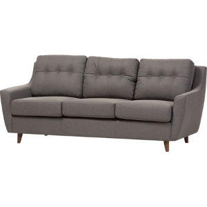 Mckenzie Upholstered Sofa - Button Tufted, Gray 