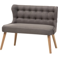 Melody Settee Loveseat - Button Tufted, Gray