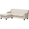 Arcadia 2-Piece Sectional Sofa - Light Beige, Button-Tufted - WI-BBT8030-BEIGE-SECTNL-6086-1