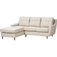Mckenzie 2-Piece Sectional Sofa - Light Beige, Button-Tufted