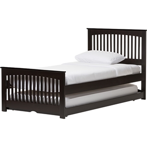 Hevea Twin Bed - Trundle Bed, Wenge 