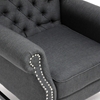 Sussex Wingback Club Chair - Button Tufts, Nail Heads, Gray Linen - WI-BH-201213-GRAY-AC