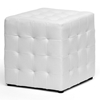 Siskal Tufted Cube Ottoman - White Upholstery (Set of 2) - WI-BH-5589-WHITE-OTTO