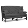 Sussex High Wingback Sofa - Nail Heads, Dark Gray Linen - WI-BH-63102-3S-GRAY