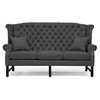 Sussex High Wingback Sofa - Nail Heads, Dark Gray Linen - WI-BH-63102-3S-GRAY