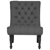 Caelie Tufted Lounge Chair - Scroll Back, Black Legs, Gray Linen - WI-BH-63109-GRAY-AC