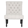 Caelie Tufted Lounge Chair - Black Legs, Beige Linen Fabric - WI-BH-63109
