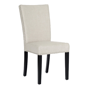 Harrowgate Dining Chair - Nail Heads, Beige Linen Fabric 