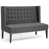 Owstynn Wingback Banquette Bench - Tufted, Gray Linen - WI-BH-63114G-GRAY