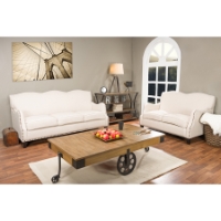 Penzance Linen Sofa Set - Nailhead, Beige