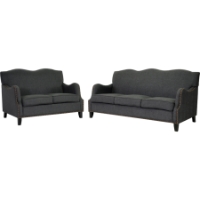 Penzance Linen Sofa Set - Dark Gray