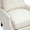 Norwich Modern Club Chair - Nail Heads, Buttons, Beige Linen - WI-BH-63705-BEIGE-CC