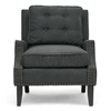 Norwich Modern Club Chair - Nail Heads, Buttons, Dark Gray Linen - WI-BH-63705-GRAY-CC
