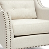 Albany Lounge Chair - Nail Heads, Kidney Pillow, Beige - WI-BH-63709-BEIGE-CC