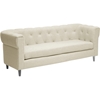 Cortland Linen Chesterfield Sofa - Button Tufted, Beige - WI-BH-63800-3-BEIGE-SF