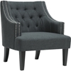 Millicent Linen Arm Chair - Nailhead, Gray - WI-BH-63901-GRAY