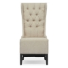 Vincent High Wingback Chair - Button Tufts, Beige Linen - WI-BH-A32386-BEIGE-AC