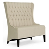 Vincent Loveseat &amp; Chair Set - Button Tufts, Beige Linen - WI-BH-A32386-BEIGE-AC-BH-A32387-BEIGE-LS