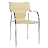 Harris Modern Dining Chair - Stackable, Chrome Steel Frame, Ivory - WI-BLC-133-IVORY-DC2