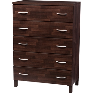 Maison Wood 5 Drawers Storage Chest - Brown 