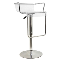 Mezzi Adjustable Swivel Bar Stool - Chrome Armrests