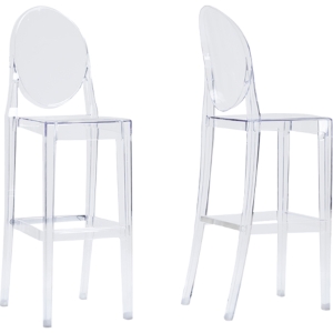 Infinity Plastic Bar Stool - Clear (Set of 2) 