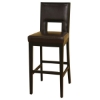 Riso Dark Brown Leather Bar Stool - WI-BS28670