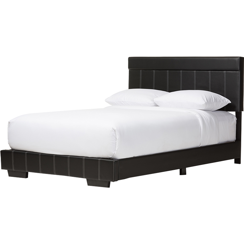 Solo Faux Leather Full Platform Bed - Black | DCG Stores
