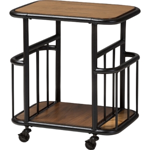 Cynthia Mobile Serving Cart - Brown, Black 