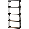 Hudson 4 Shelves Tall Shelving Unit - Antique Black and Brown - WI-CA-1121