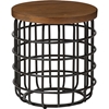 Carie Round Accent Table - Brown, Black - WI-CA-1123