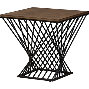 Otto Geometric Occasional Side Table - Brown, Antique Black 