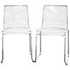 Lino Stackable Transparent Clear Acrylic Dining Chair - WI-CC-53-CLR