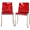 Lino Stackable Red Acrylic Dining Chair - WI-CC-53-RED