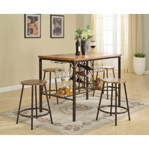 Vintner 5-Piece Pub Set - Black, Brown 