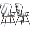 Longford Dining Arm Chair - Walnut Brown, Black (Set of 2) - WI-CDC271-DA2-BBXX