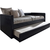 Risom Faux Leather Twin Daybed - Trundle Bed, Black - WI-CF-8519-BLACK-DAY-BED