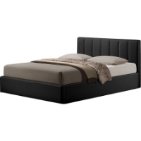 Templemore Leather Queen Platform Bed - Black