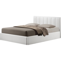 Templemore Leather Queen Platform Bed - White