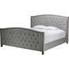 Jessie Button Tufted King Bed - Nailhead, Gray - WI-CF8535-KING-GRAY