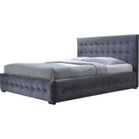Margaret Queen Platform Bed - Button Tufted, Gray
