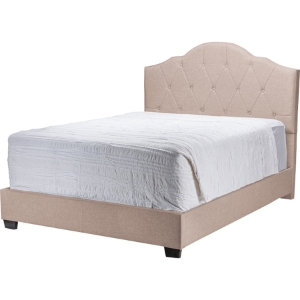 Juliet Upholstered Platform Bed - Button Tufted, Brown 