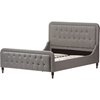 Celine Fabric Upholstered Queen Bed - Button Tufted, Gray - WI-CF8706-GRAY