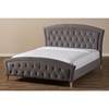 Hannah Upholstered Platform Bed - Gray, Button Tufted - WI-CF8730-GRAY-BED