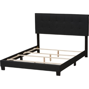 Brookfield Upholstered Bed - Grid-Tufting, Dark Gray 