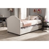 Alessia Upholstered Daybed - Guest Trundle Bed, Beige - WI-CF8751-BEIGE-DAY-BED