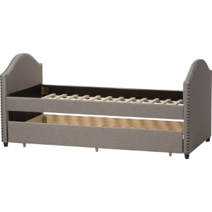 Alessia Upholstered Daybed - Guest Trundle Bed, Gray 