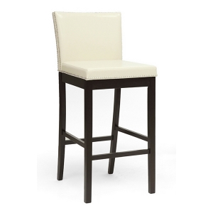Graymoor 30.75'' Bar Stool - Nail Heads, Cream 